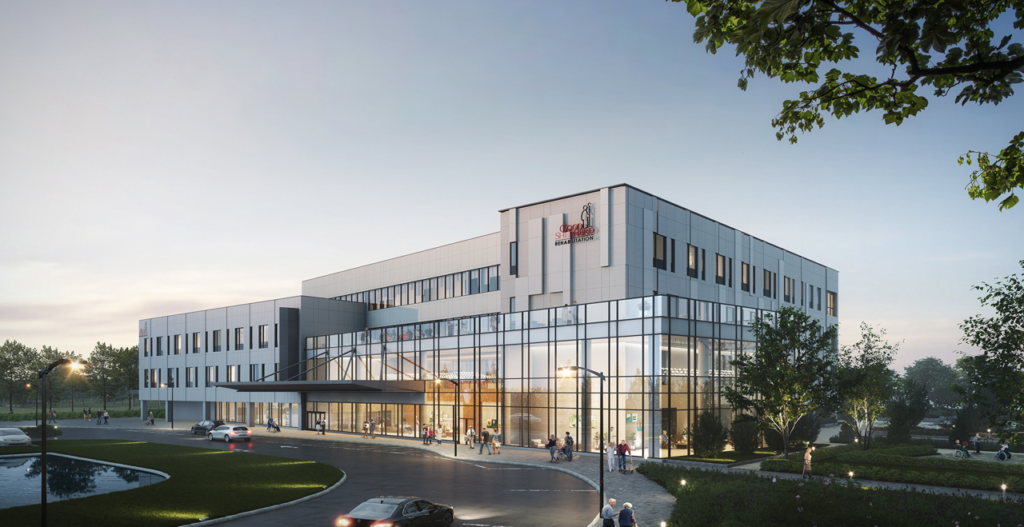 Rendering of Good Shepherd Rehabilitation Network's planned hospital in Center Valley, PA