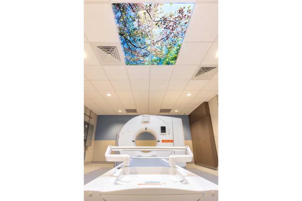 Imaging services with artwork on the ceiling